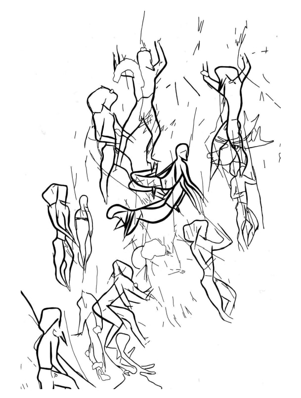 Часть фриза со сценой, прорисовка