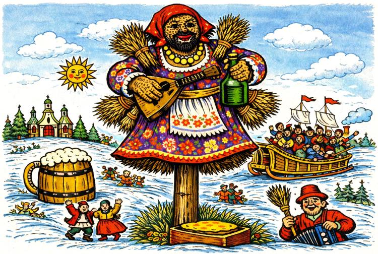 Мужик-Масленица — старая традиция «наряженного бабою мужика»