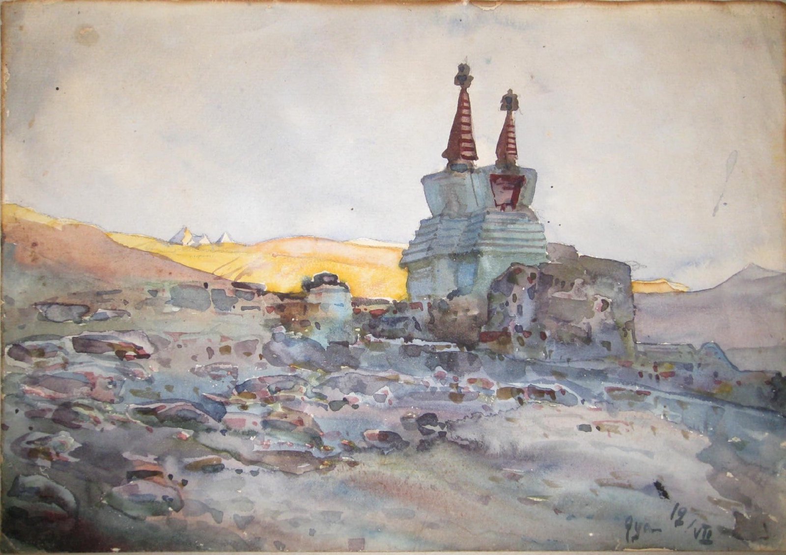 Андрей Авинов. «Тибет: Монастырь в горах». 1912 год