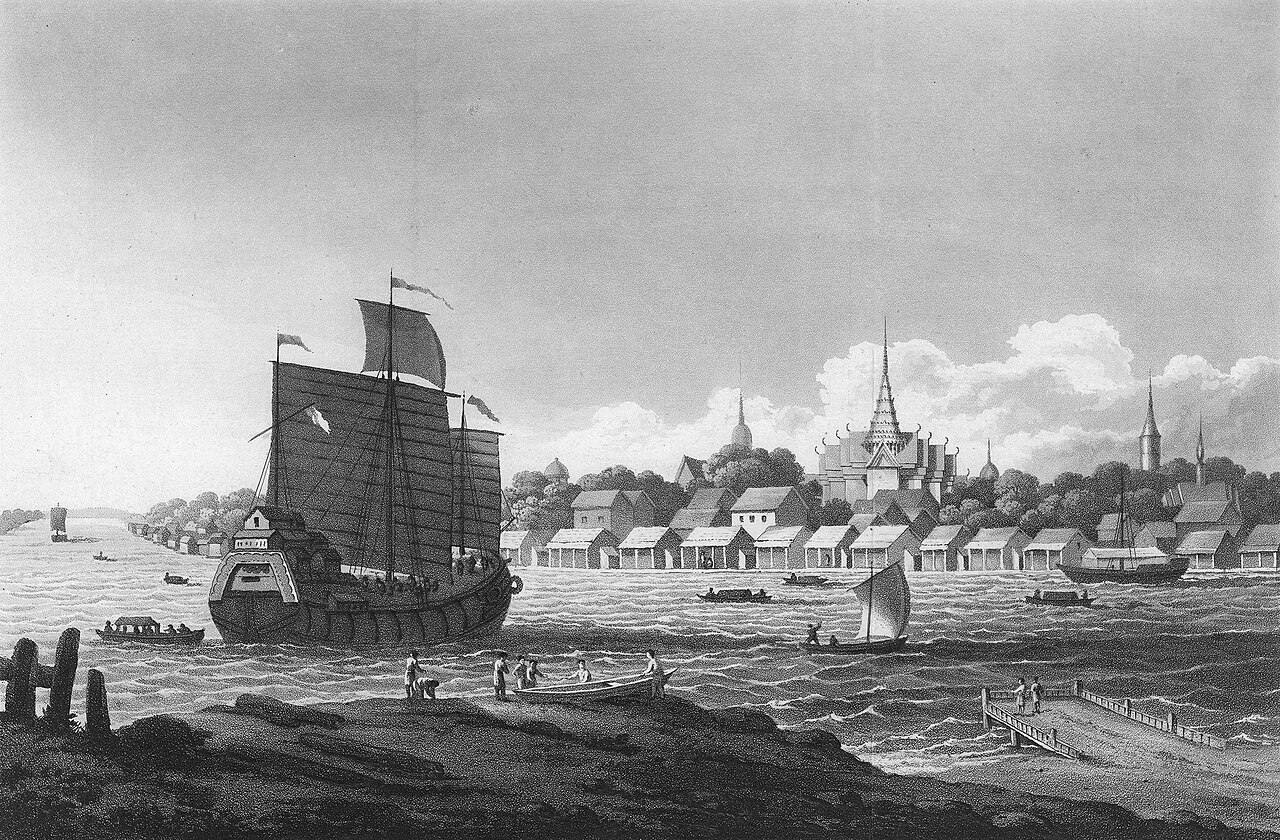 Вид Бангкока, Джон Хевисайд Кларк, 1828