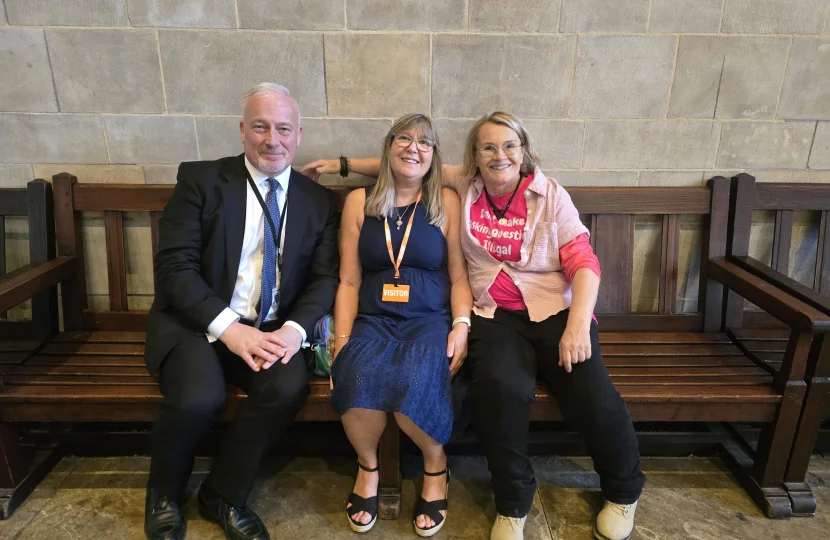 British MP Richard Fuller with constituent Deborah Malone and an LGB Alliance representative in the Palace of Westminster. Photo: richardfuller.co.uk