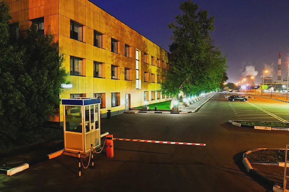 The Amedia film studio complex on Novoostapovskaya Street in Moscow. Photo: [Amedia / Wikimedia Commons](https://commons.wikimedia.org/wiki/File:Amedia_studio.JPG) (CC BY-SA 3.0)
