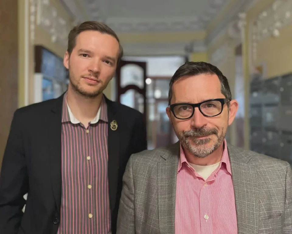 Ivan Novotný (left) and Metod Špaček, who are suing Slovak authorities over their refusal to recognise their marriage. Photo: Rob Cameron / The Guardian