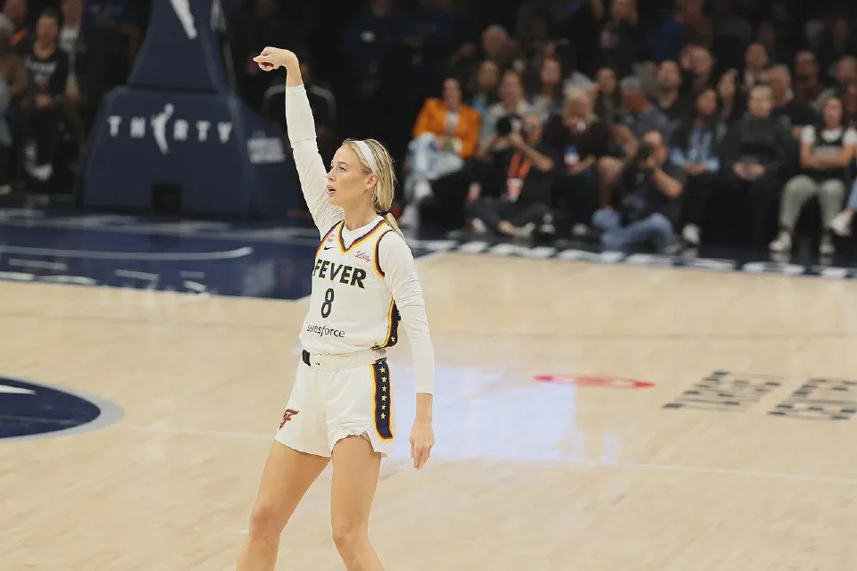 Indiana Fever guard Sophie Cunningham during a game in Minneapolis. Photo: [John Mac / Wikimedia Commons](https://commons.wikimedia.org/wiki/File:Sophie_Cunningham_September_2026.jpg) (CC BY-SA 4.0)