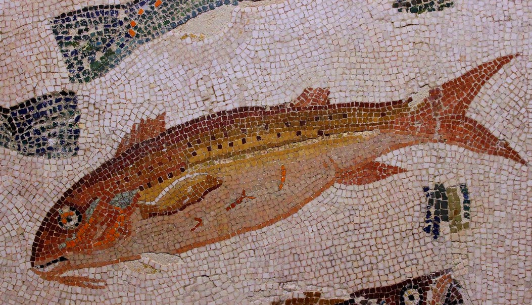 Древнеримская мозаика кефали в Чикагском институте искусств