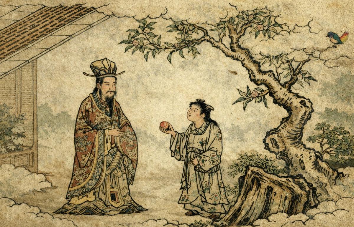 «El melocotón mordido»: el duque Ling de Wei y Mizi Xia como uno de los relatos cortesanos de amor entre varones más antiguos de la historia china