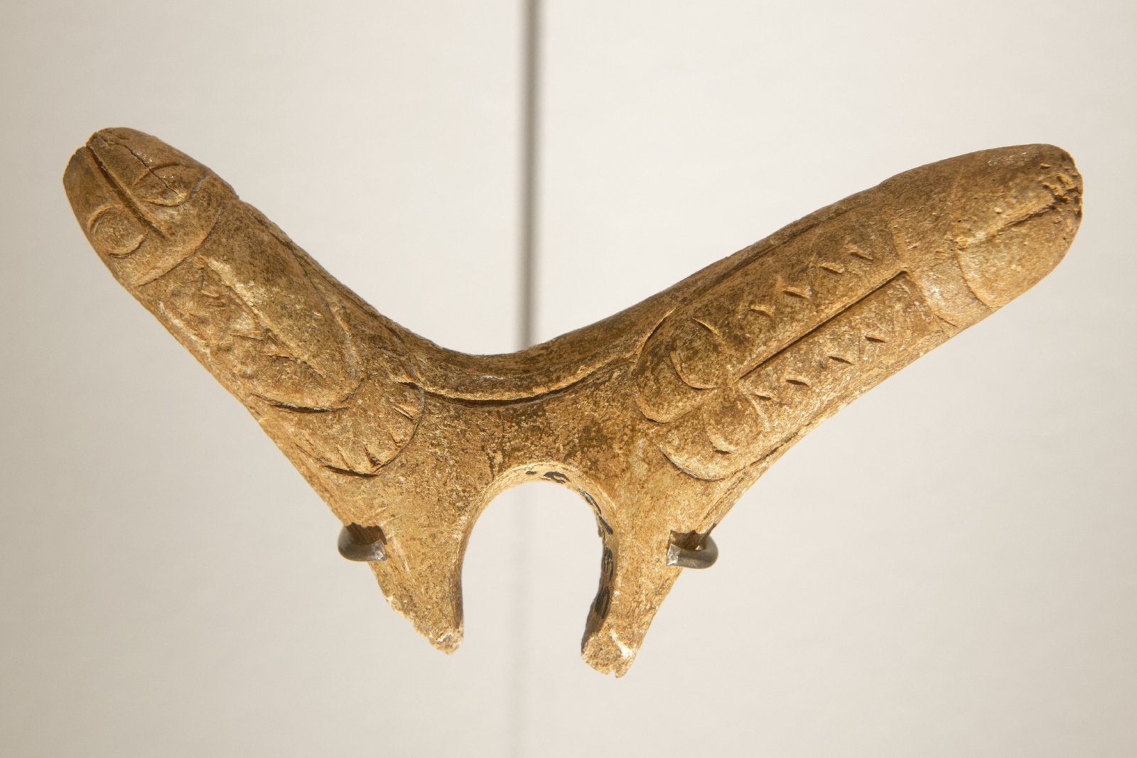 Engraved bâton percé with two phalluses from the Abzac cave, France, ca. 19,000-14,000 BCE.