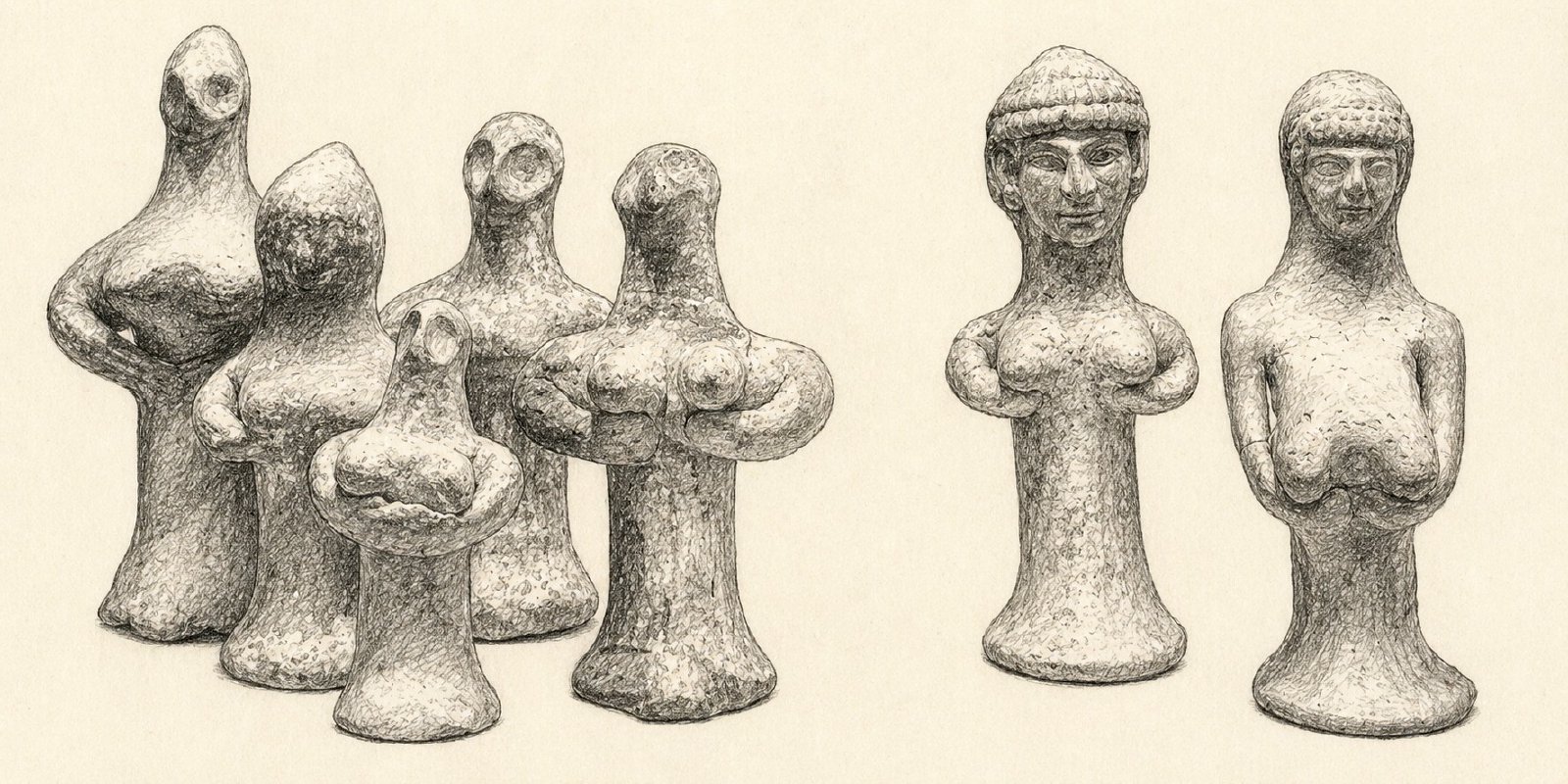 Asherah figurines from Jerusalem and Beersheba. Israel Museum.