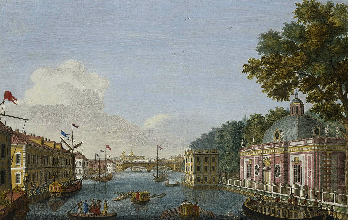 Mikhail Ivánovitch Makháiev, “Vista do Fontanka”, 1753