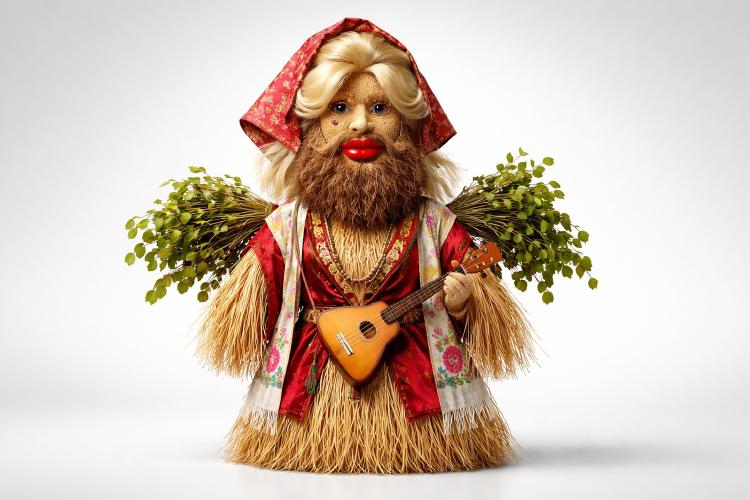 Muzhik-Maslenitsa: Uma Figura da Maslenitsa na Forma de um Homem Vestido de Mulher