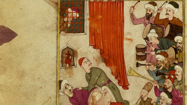 Three Ottoman Homosexual Miniatures from the Manuscript of Atâyî's Poems
