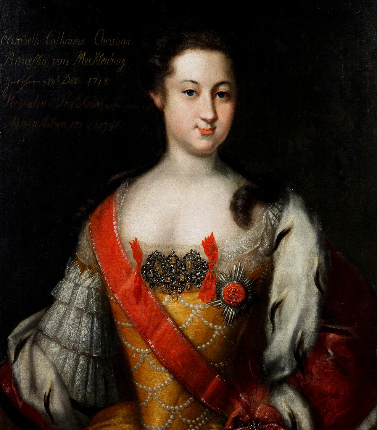 Портрет Анны Леопольдовны. Иоганн Генрих Ведекинд, до 1736 года.