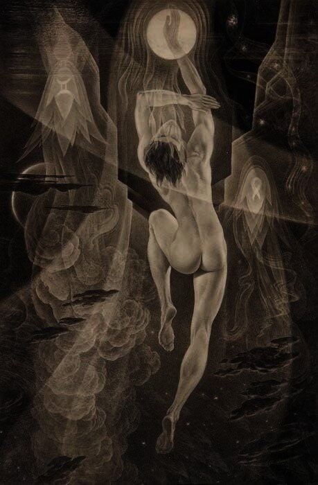 Andréi Avinoff. Ilustración para La caída de la Atlántida