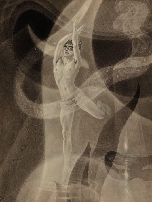 Andréi Avinoff. Ilustración para La caída de la Atlántida