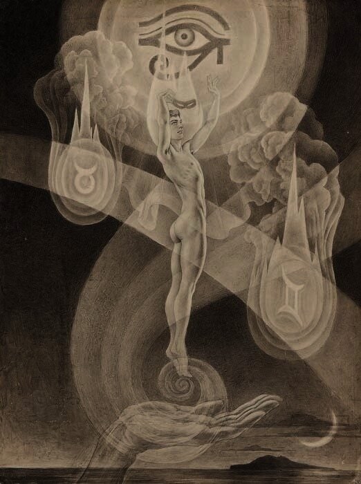 Andréi Avinoff. Ilustración para La caída de la Atlántida