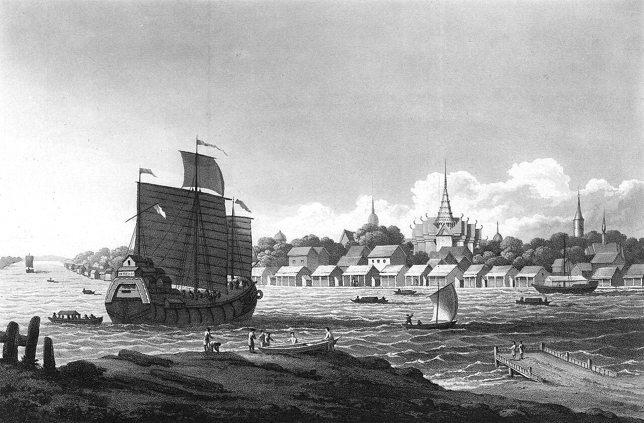 Вид Бангкока, Джон Хевисайд Кларк, 1828