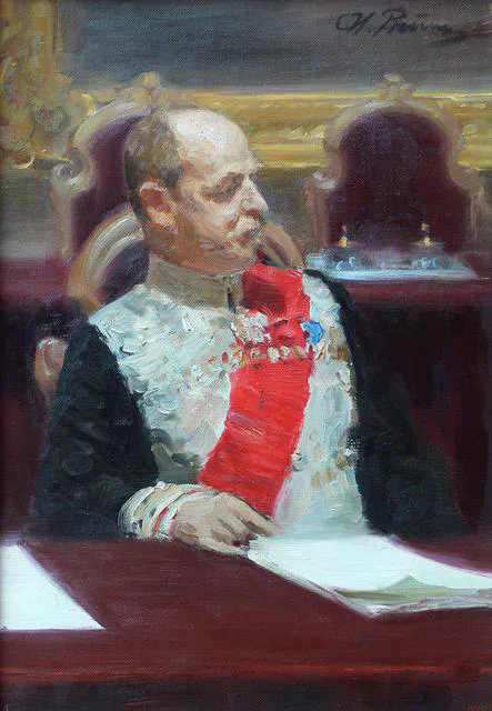 «Портрет министра иностранных дел графа В. Н. Ламздорфа». Этюд к картине «Торжественное заседание Государственного совета». Илья Репин, 1901–03. Государственный Русский музей.
